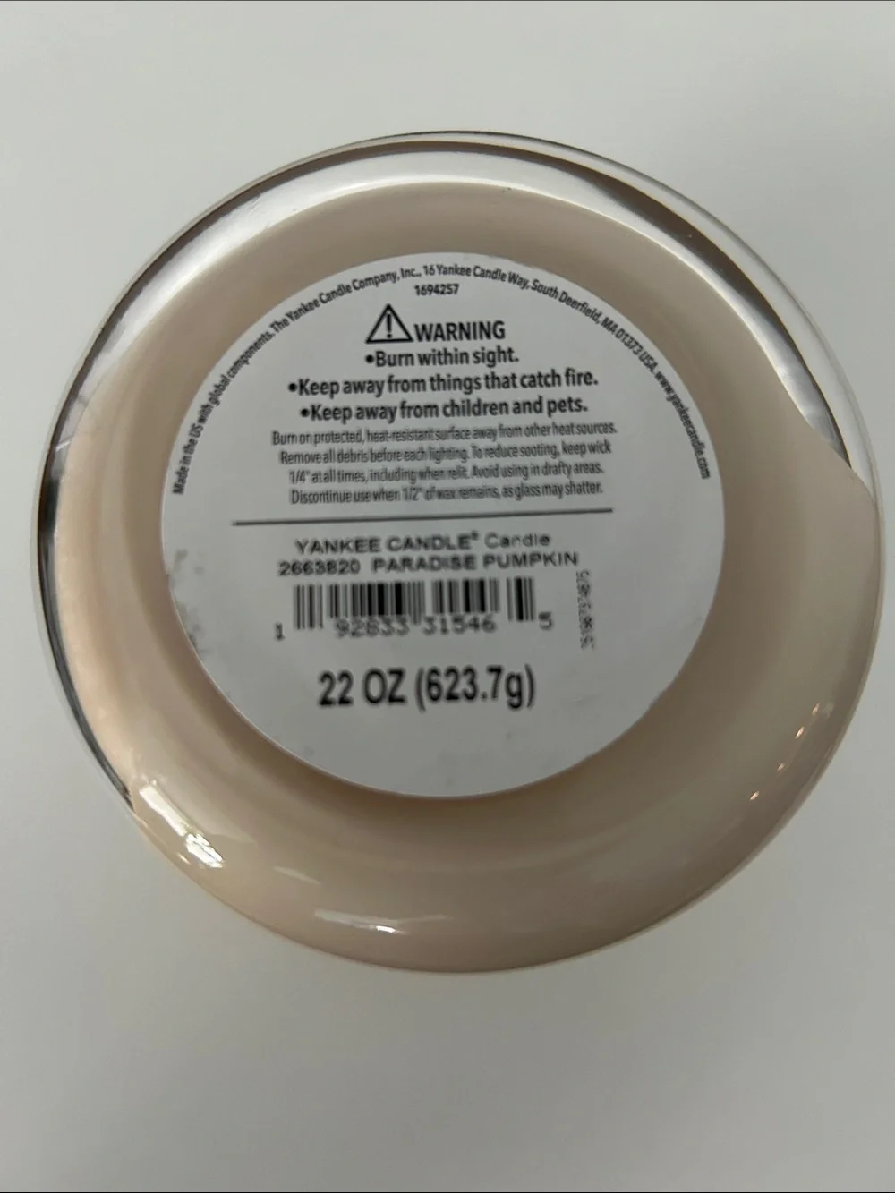 Yankee Candle Paradise Pumpkin Jar Candle - Cream/Peach